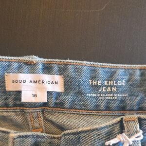 Good American Light Blue Denim Khloé High-Rise Straight Jeans